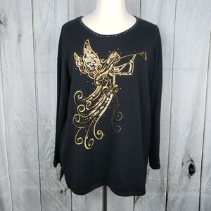 Quacker Factory Angel sequen top 2X